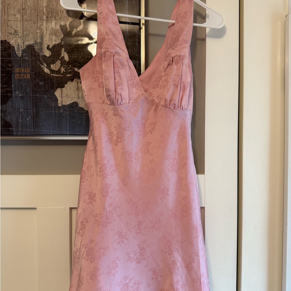 Elegant Mini Pink Floral Dress